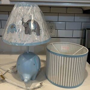 Blue Elephant Kids Lamp Set